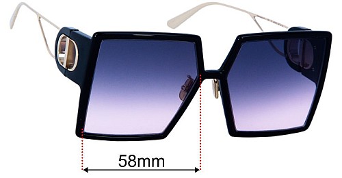 Christian Dior 30 Montaigne SU 58mm Replacement Lenses